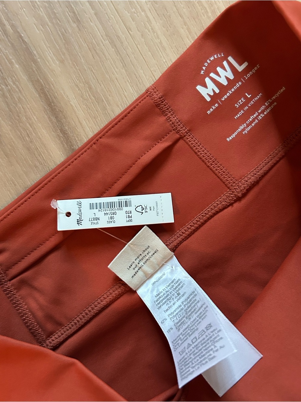 Madewell MWL Leggings in Rust Orange